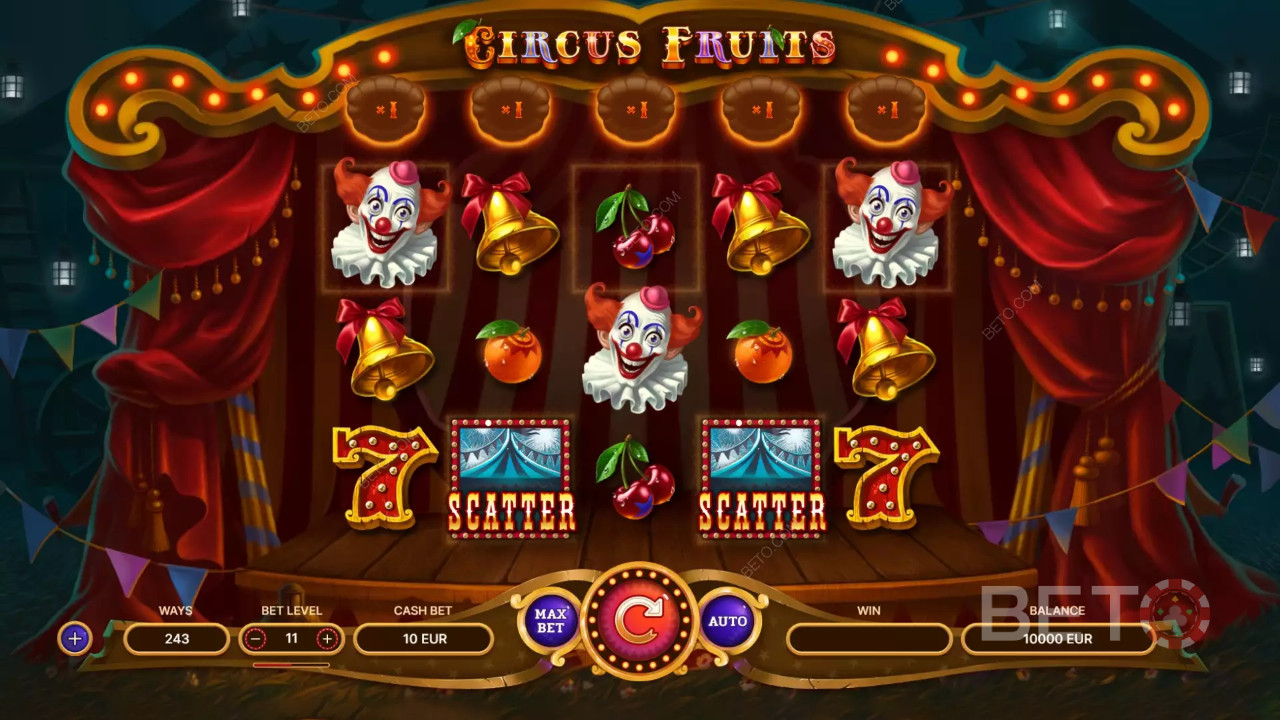 Innovativ Circus Fruits spilleautomat fra TrueLab