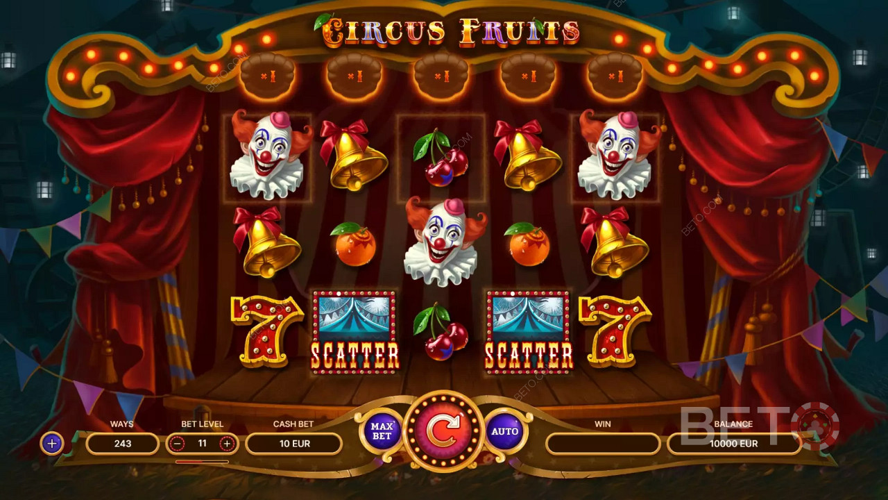 Innovativ Circus Fruits spillemaskine fra TrueLab
