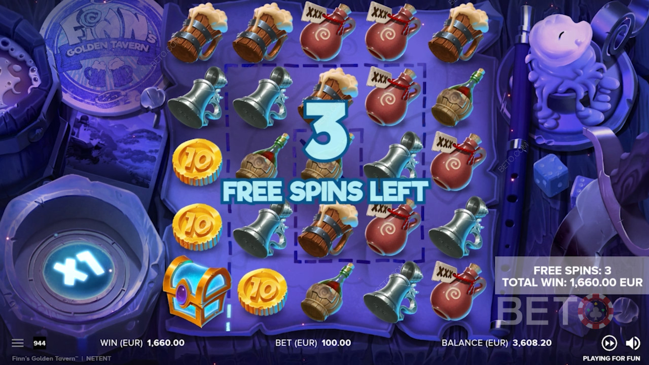 Udløs Gratis Spins-tilstanden og få 5 Gratis Spins plus multiplikatorboosts