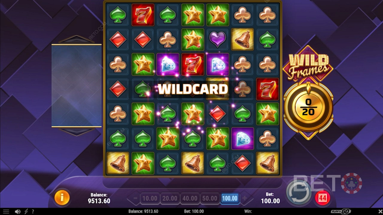 Wildcard bonus på Wild Frames online spillemaskinen