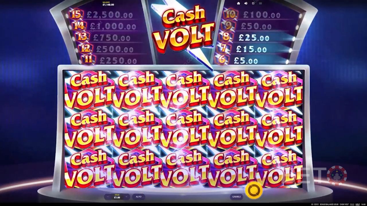 Det store Cash Volt-symbol kan fylde 2x2 eller 3x3 felter på hjulene