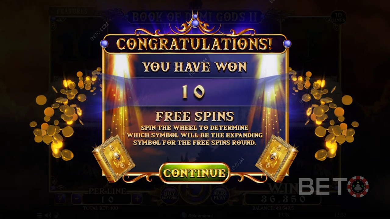 Gratis spins bonus med twist i Book Of Demi Gods 2
