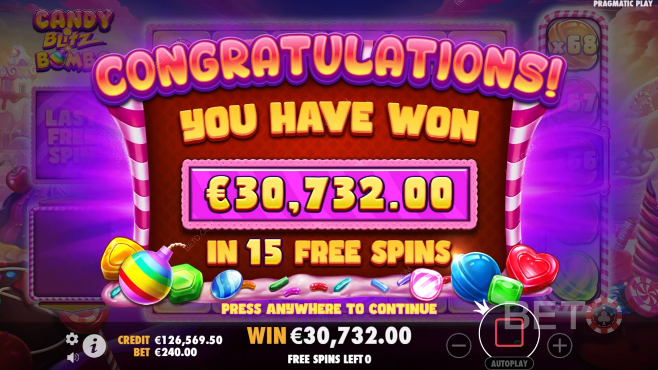 Bonusfunktioner i Candy Blitz Bombs fra Pragmatic Play