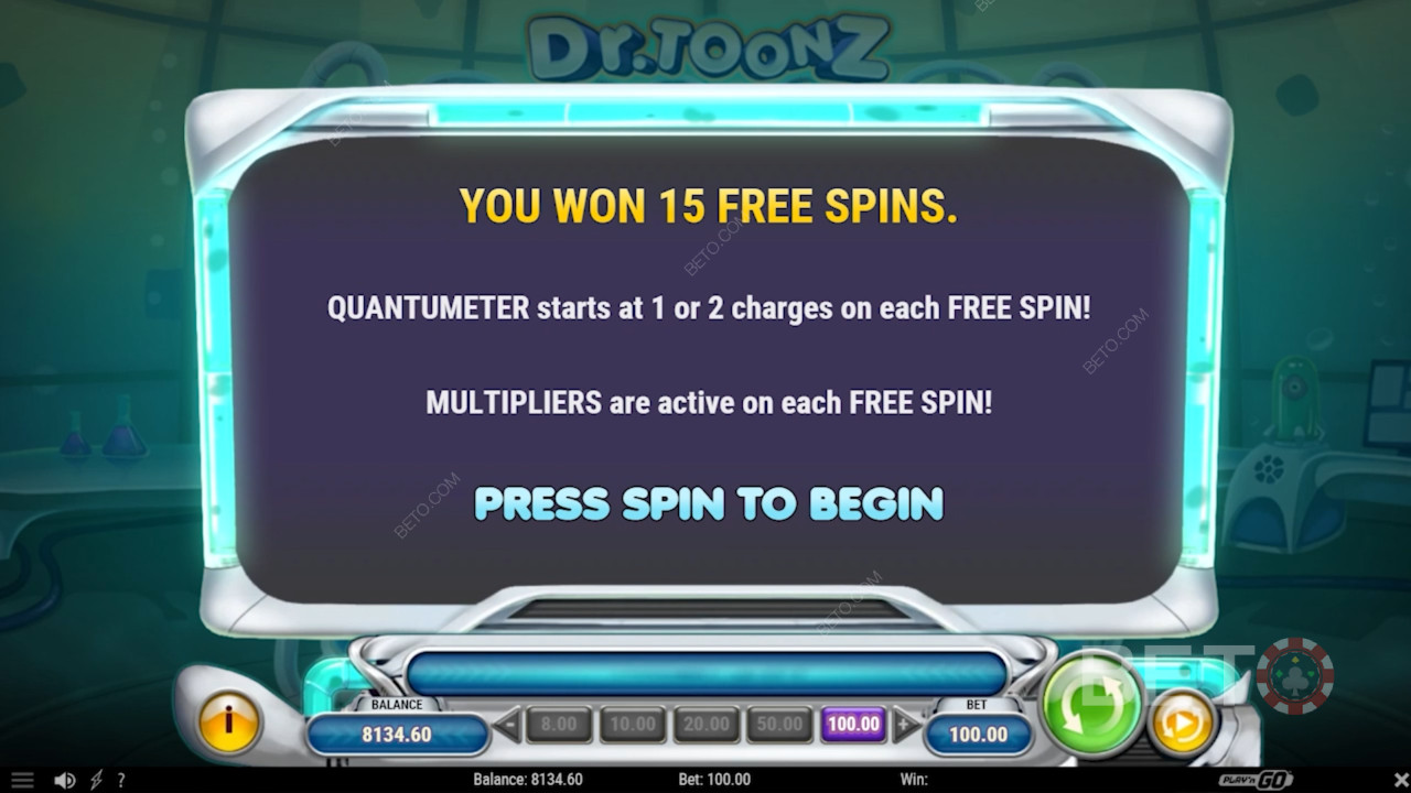 Få 4 Scatters og vind 15 Gratis Spins