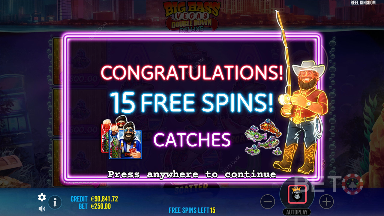 Bonusfunktioner forklaret i Big Bass Vegas Double Down Deluxe fra Reel Kingdom