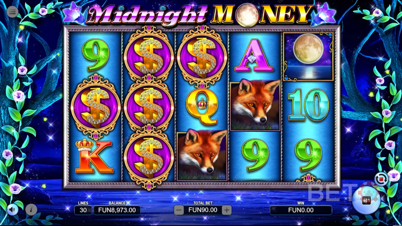 Vilde dyr på Midnight Moneys spillefelt