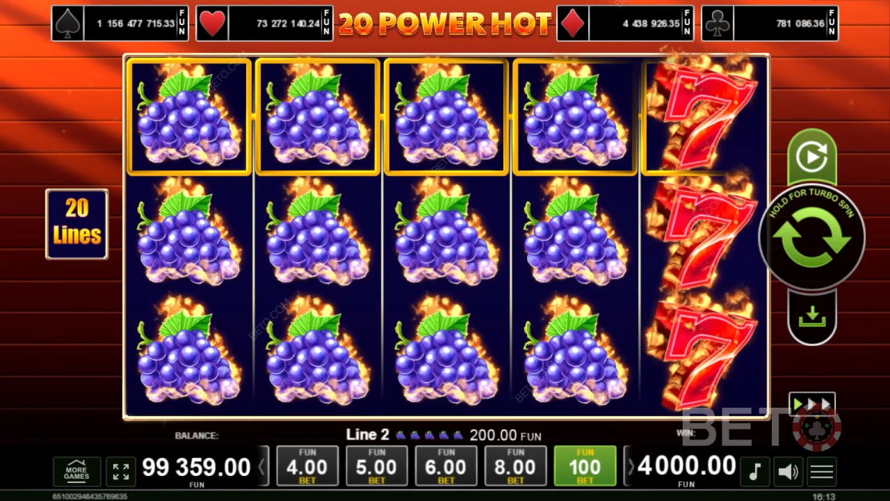 20 Power Hot: Anmeldelse fra BETO Slots