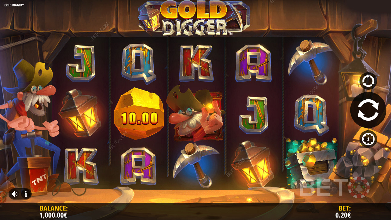 Rustik Grafik på Gold Digger spilleautomaten