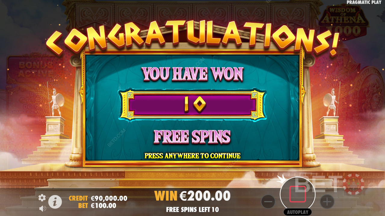 Bonusfunktioner i Athenas Visdom 1000 fra Pragmatic Play