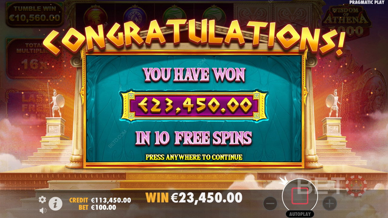 Vind 10.000x Din Indsats i Athenas Visdom 1000 Spilleautomat!