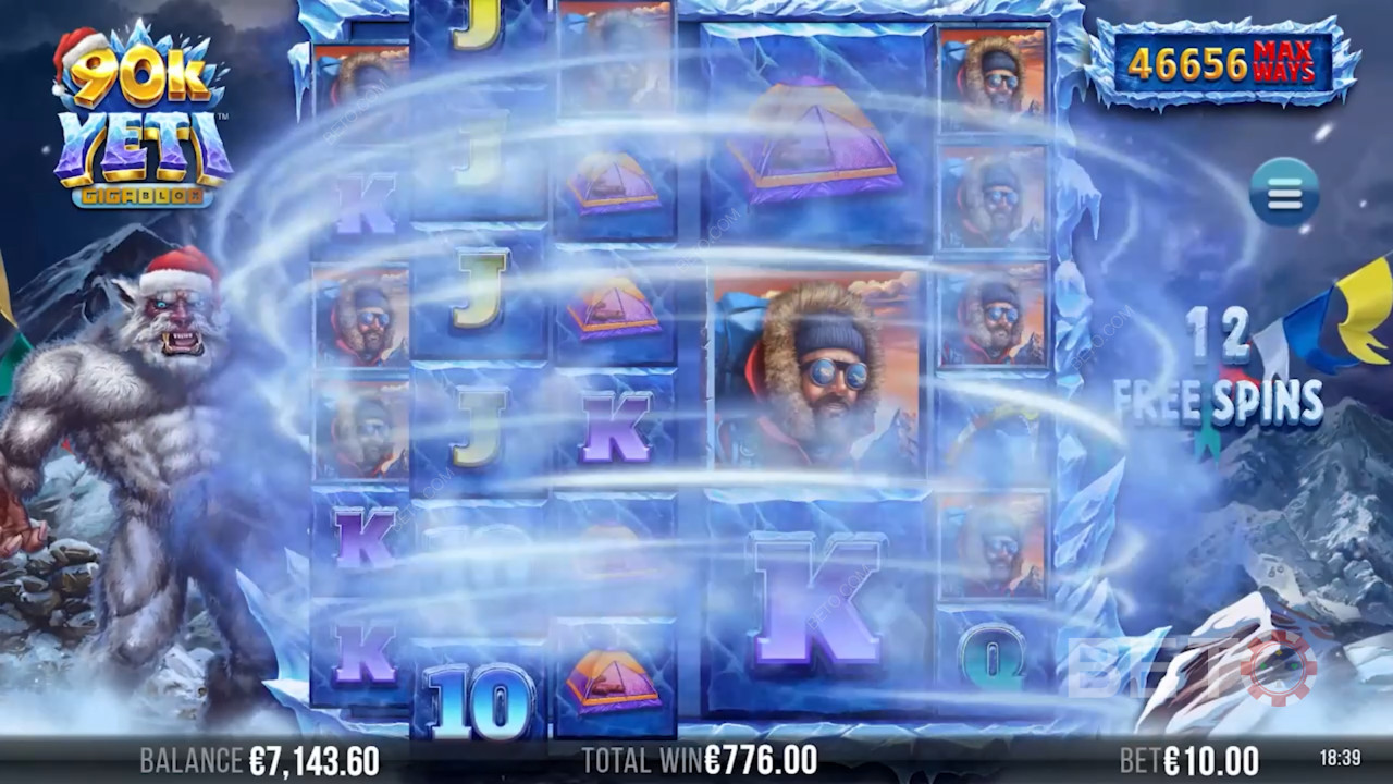 Nyd Snestorm og Giga Fremkald i Gratis Spins på 90k Yeti Gigablox spilleautomat