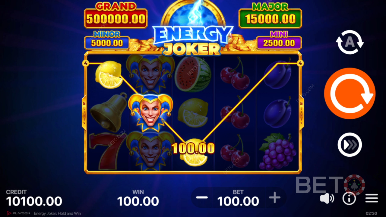 Sådan spiller du Playsons Energy Joker