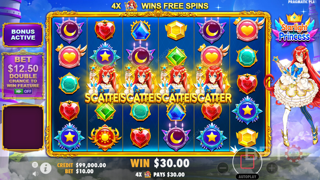 Land mindst 4 Scatter-symboler og udløs bonusrunden med gratis spins