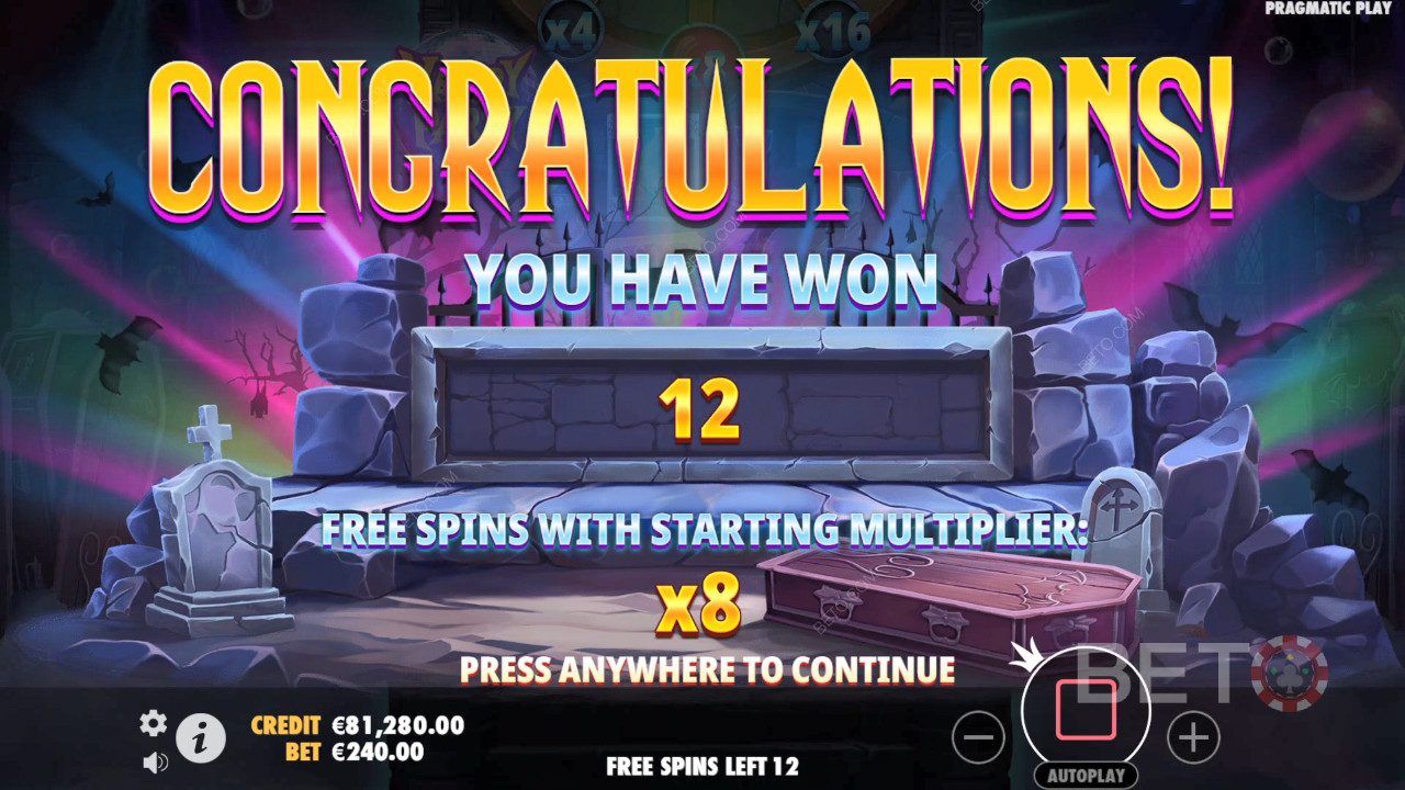 Vind 5.000 gange din indsats i Vampy Party spilleautomaten!