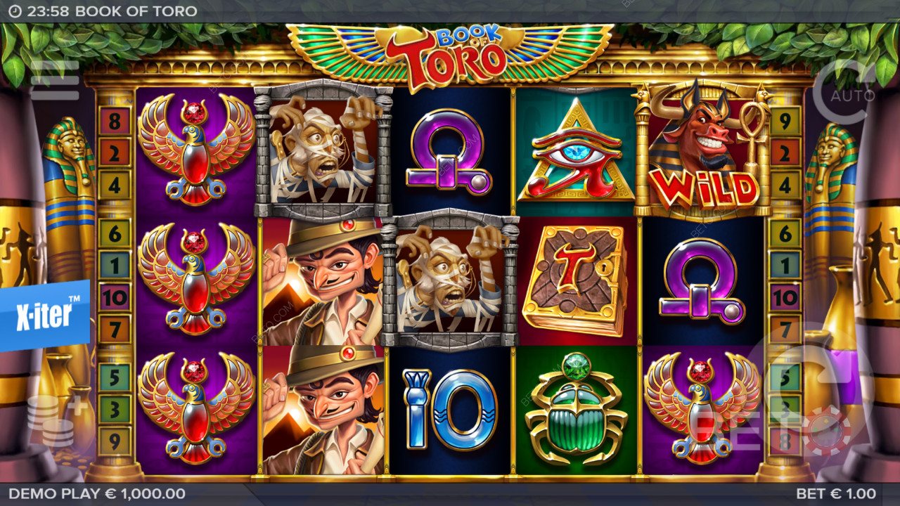 Nyd flere Wilds, Respins og Gratis Spins i Book of Toro spilleautomat