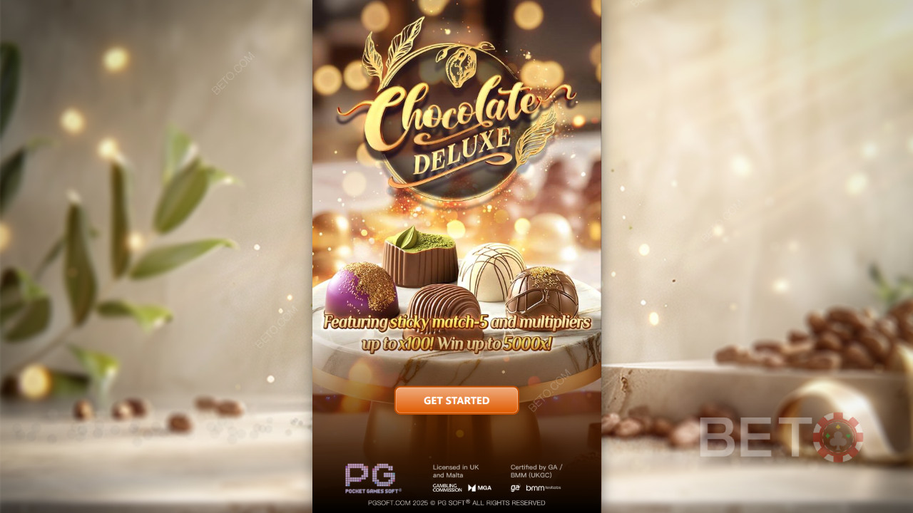 Vind 5.000 gange din indsats i Chocolate Deluxe spilleautomaten!