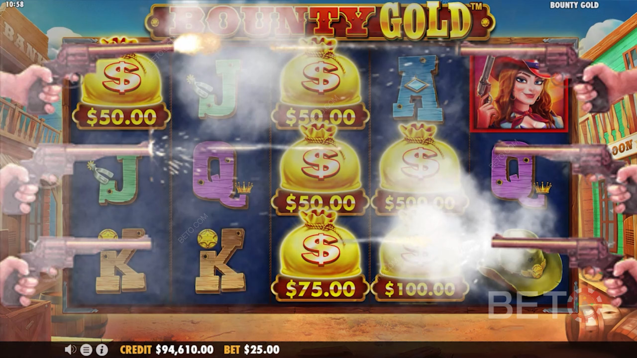 Særlige pengesymboler i Bounty Gold