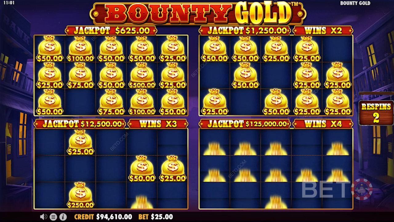 Bounty Golds specielle Penge Re-Spin bonus