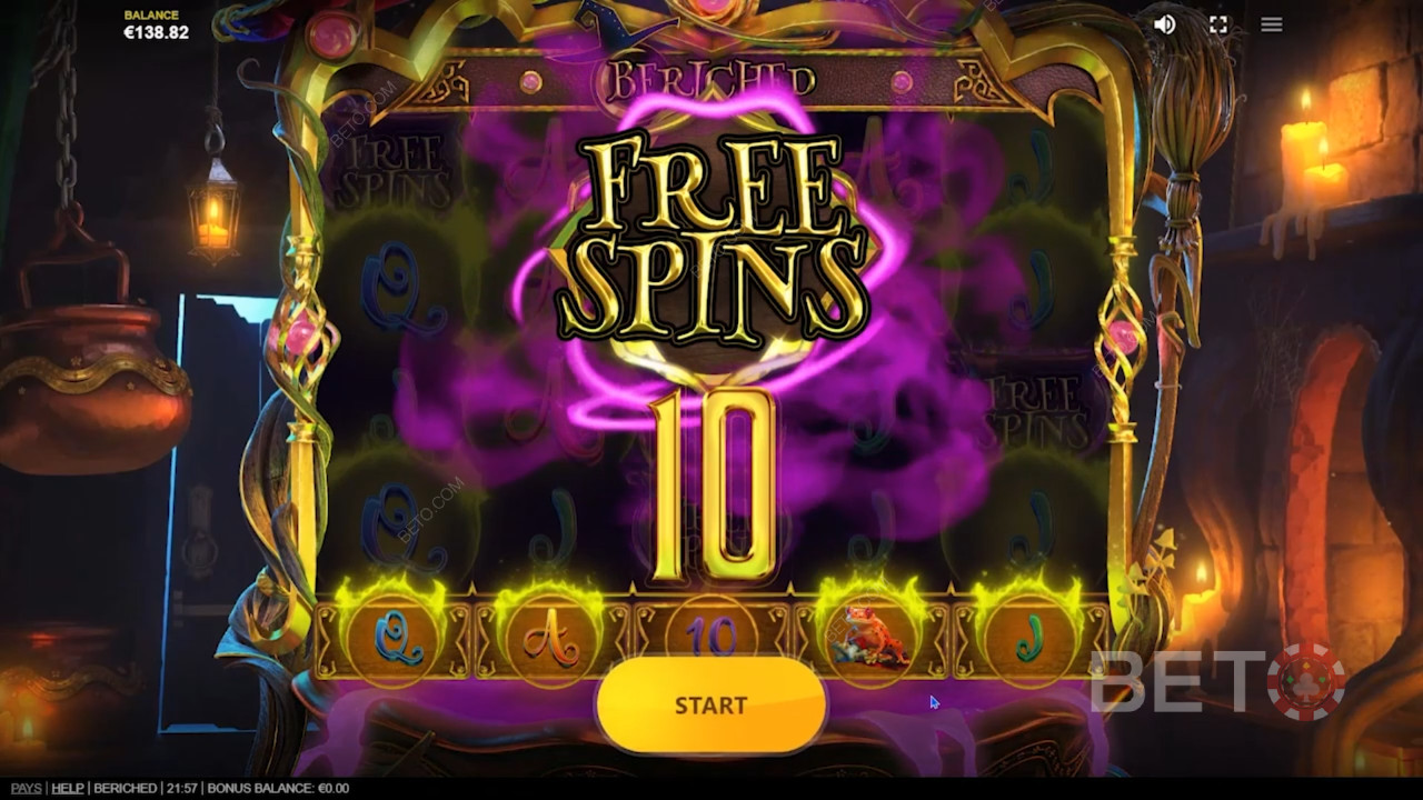 Gratis spins-bonus i Beriched