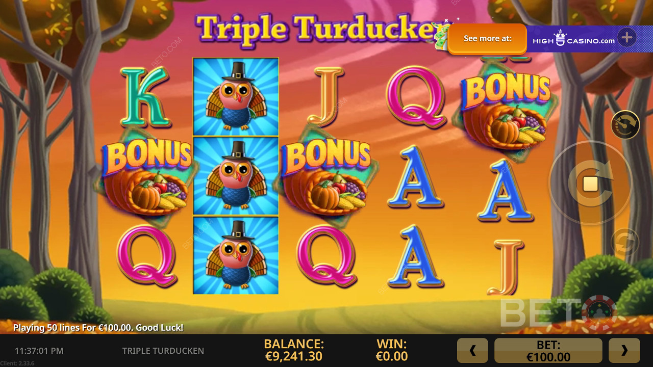 Trippel Kalkun Anmeldelse fra BETO Slots