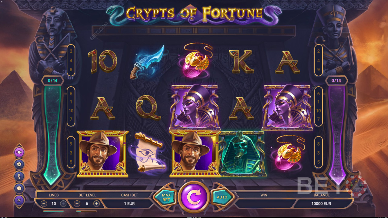 Saml Scatter-symboler for at udløse Gratis Spins i Crypts of Fortune spilleautomat