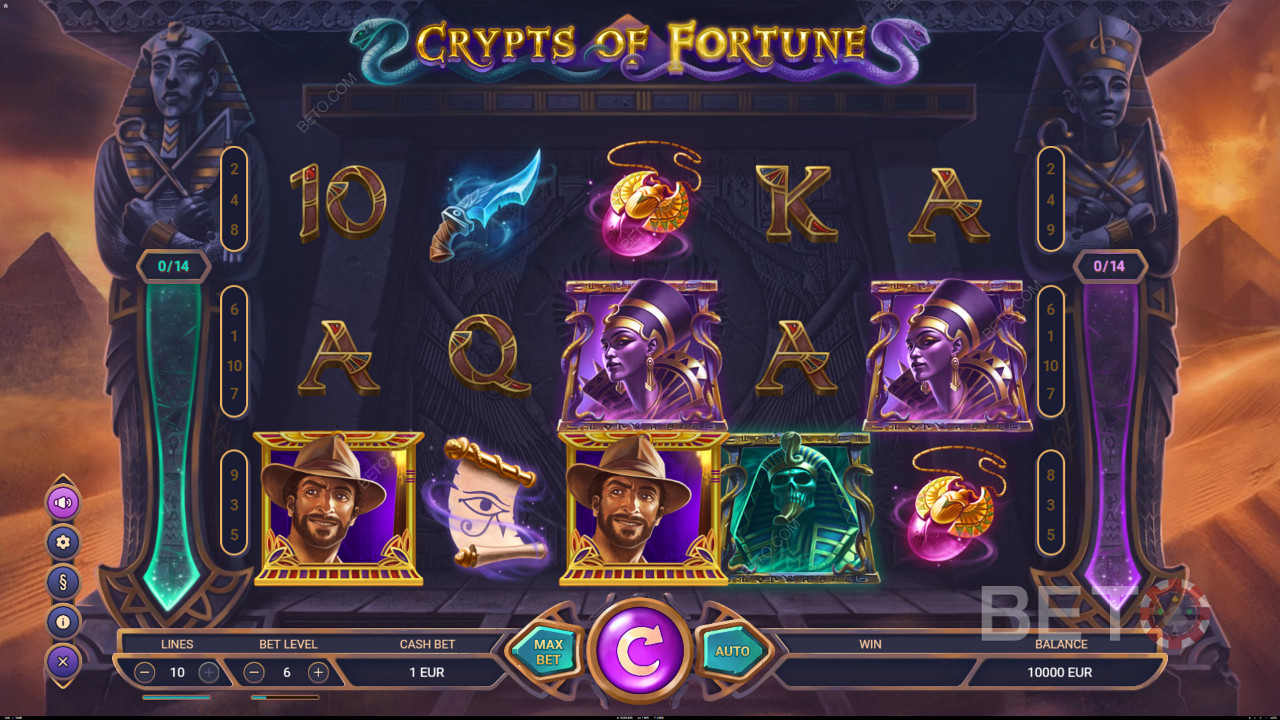 Saml Scatters for at udløse Free Spins på Crypts of Fortune spillemaskinen