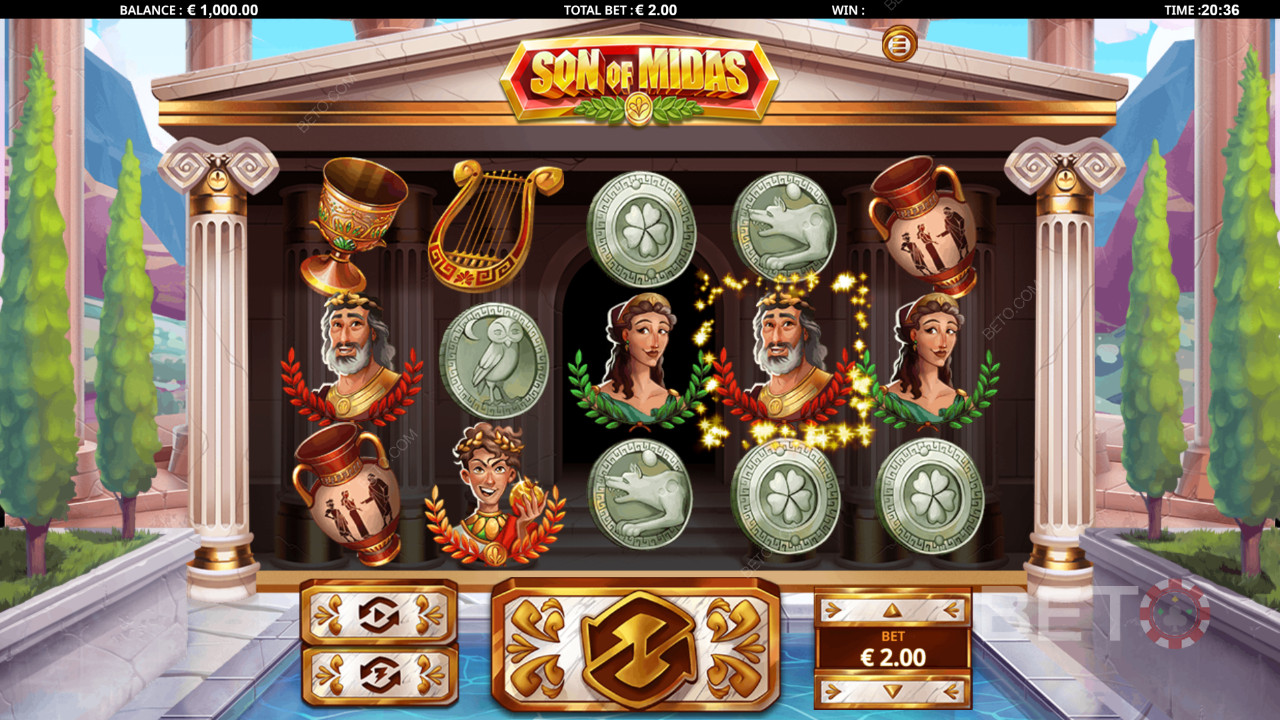 Antikke symboler og grafik i Son of Midas