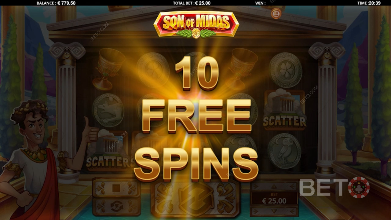 Søn af Midas byder på en givtig gratis spins-runde