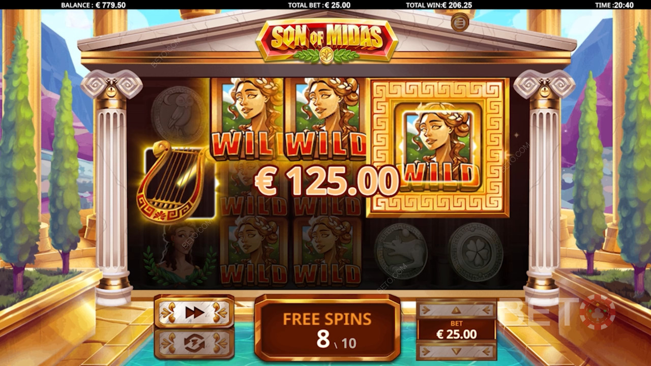 Gyldne visuelle effekter i Son of Midas