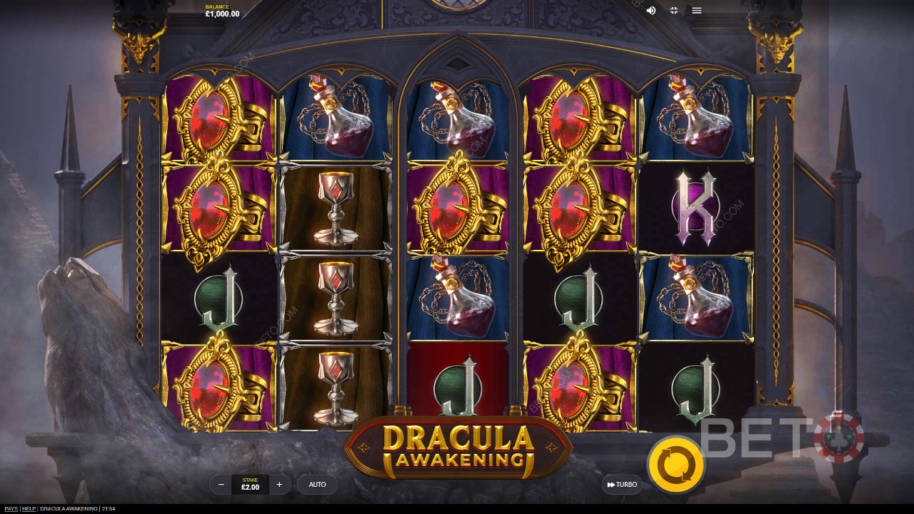 Nyd smukke symboler på Dracula Awakening spilleautomaten