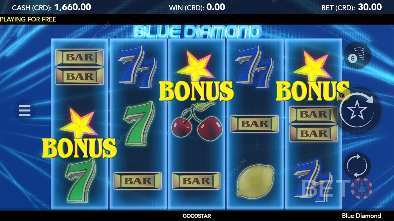 Blå Diamant Anmeldelse fra BETO Slots