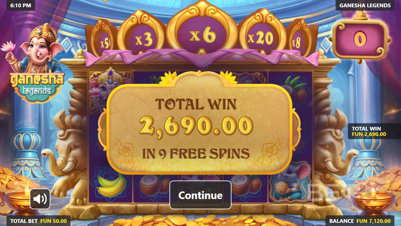 Vind 5.000 gange din indsats i Ganesha Legends automaten!