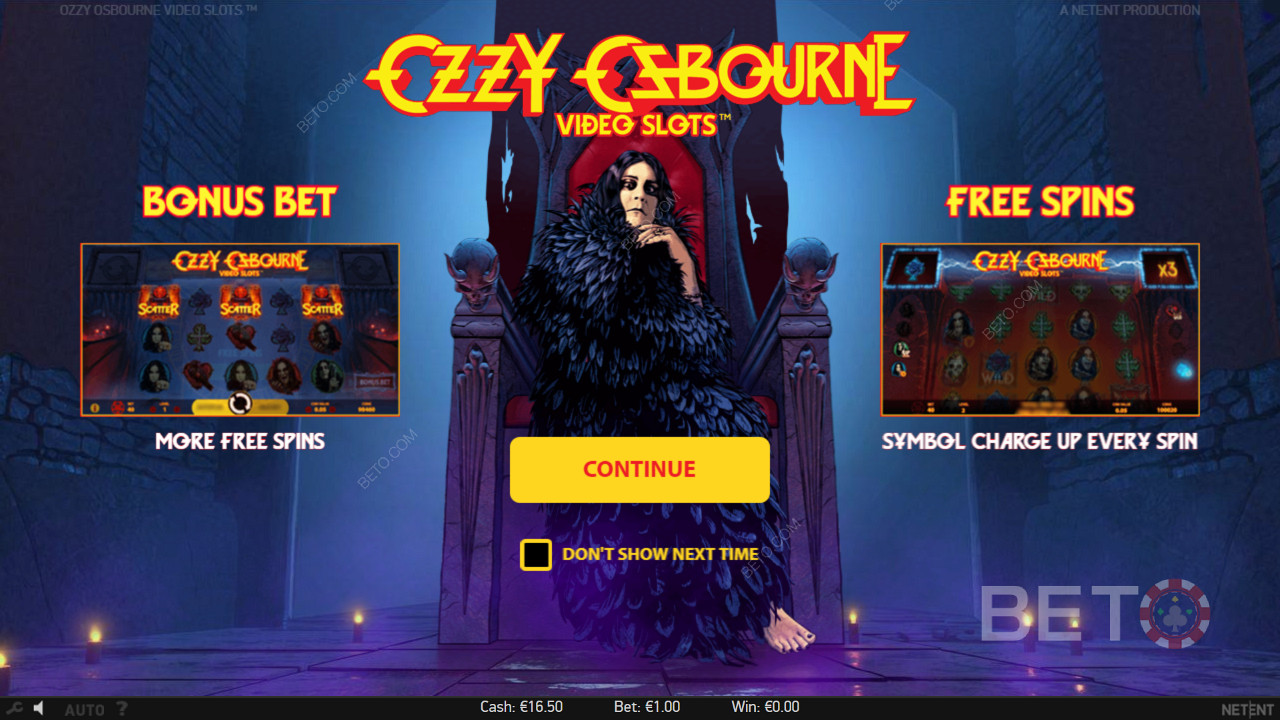 Nyd Bonusindsatser og Free Spins på Ozzy Osbourne spillemaskinen