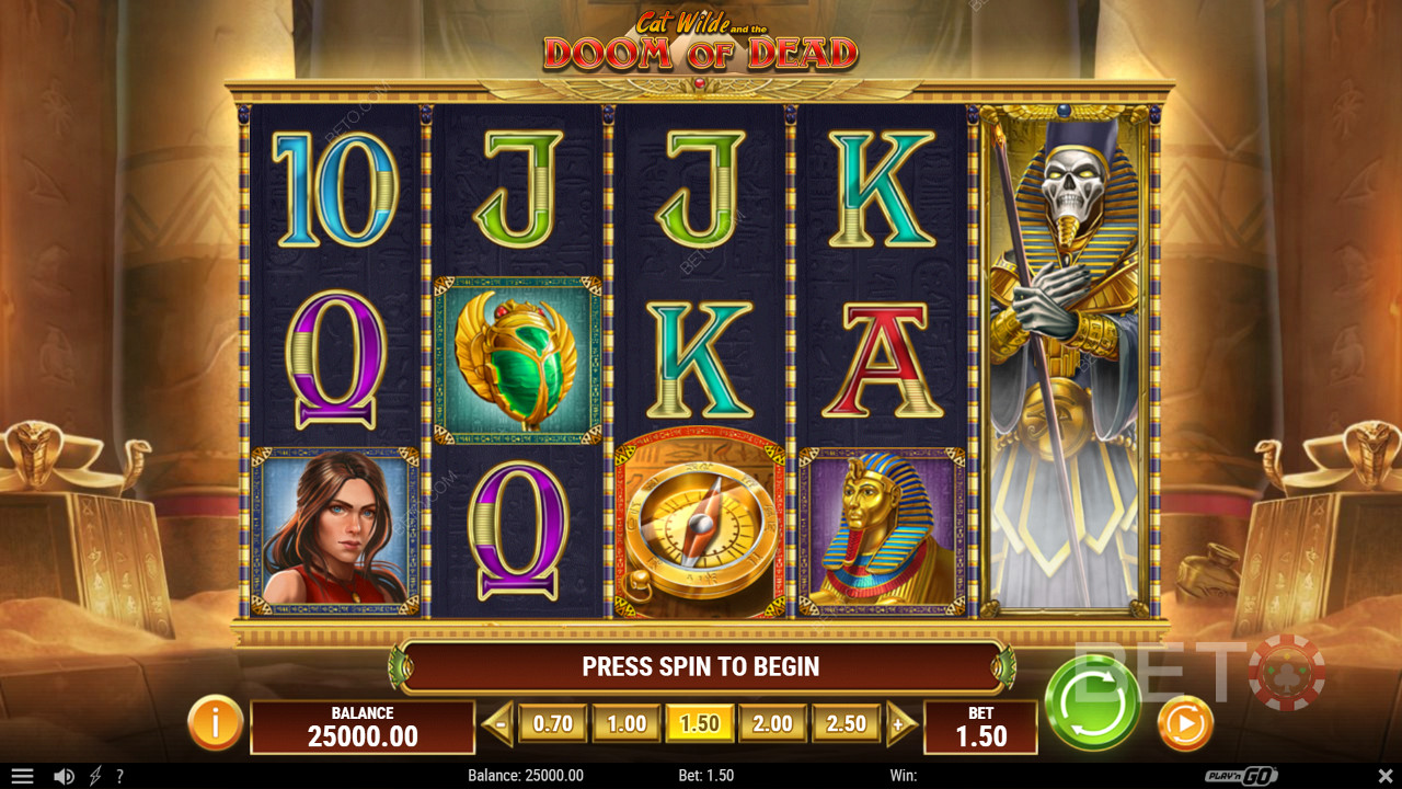 Nyd det egyptiske tema på Cat Wilde and the Doom of Dead online spillemaskinen