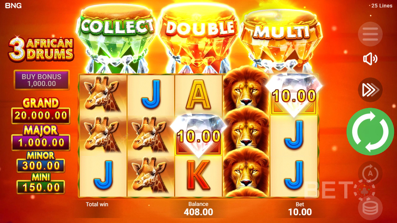 3 Afrikanske Trommer Anmeldelse fra BETO Slots