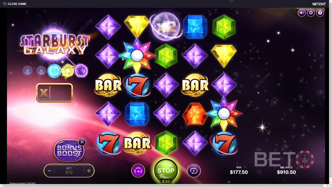 Starburst Galaxy anmeldelse fra BETO Slots