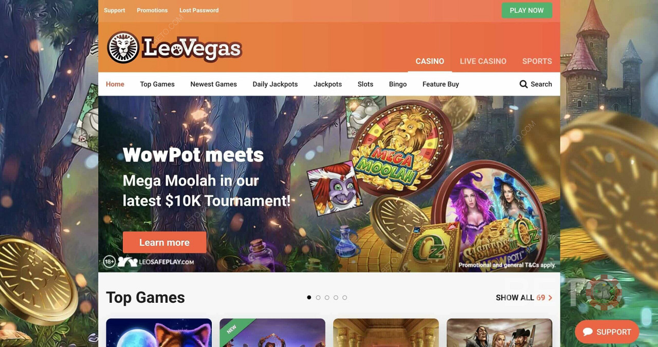 LeoVegas - et genkendeligt og flot casino