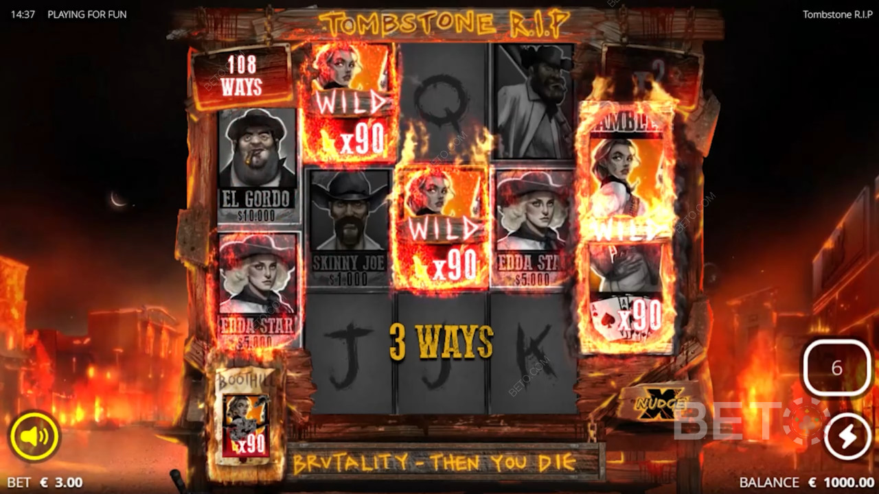 Få gratis spins med multiplikator-wilds i Tombstone RIP spilleautomat
