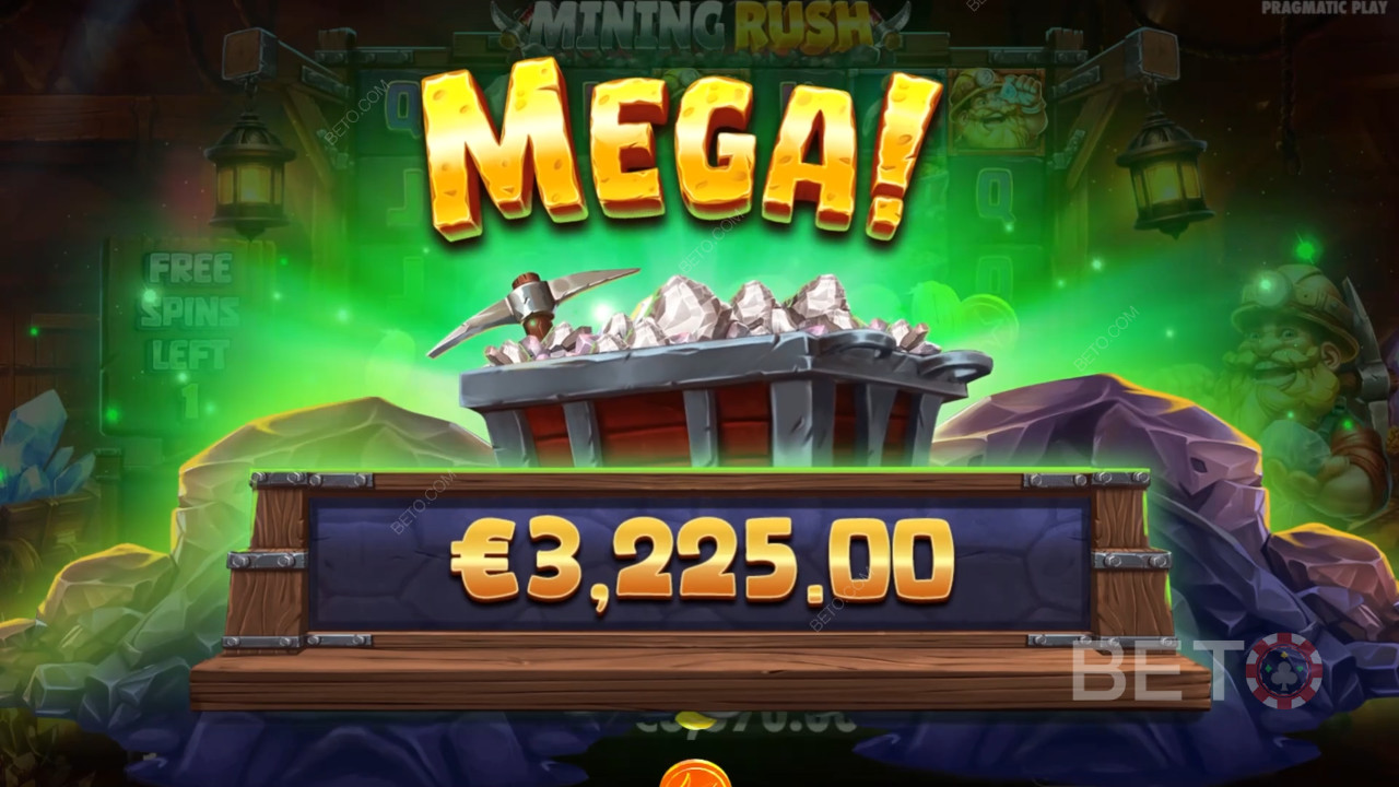 Vind 10.000x Din Indsats i Mining Rush Spilleautomat!