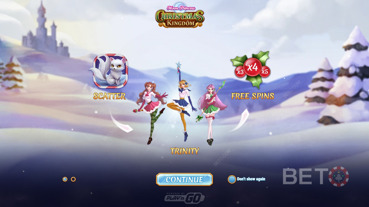 Startskærm til Moon Princess Christmas Kingdom