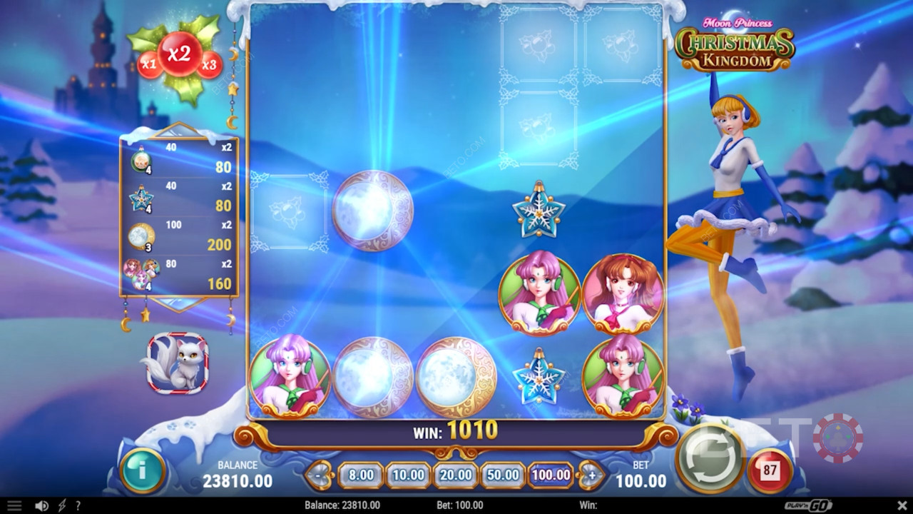 Særlig bonusrunde i Moon Princess Christmas Kingdom