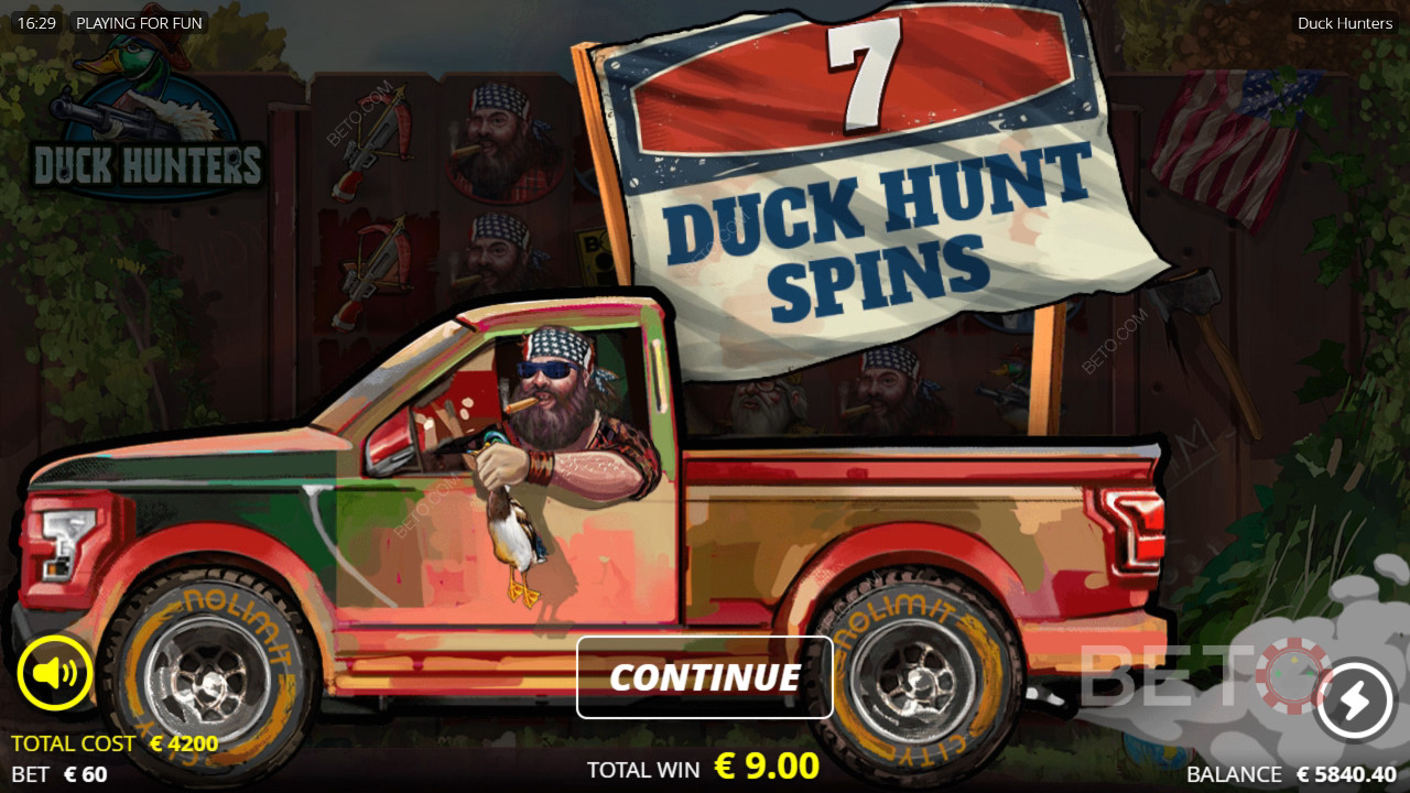 Bonusfunktioner i Duck Hunters fra Nolimit City