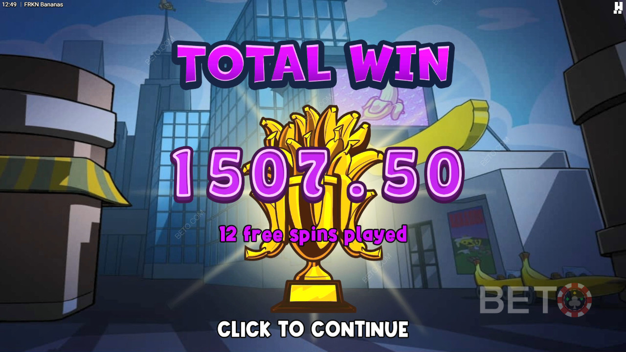 Vind 10.000 gange din indsats i FRKN Bananas online spilleautomat!