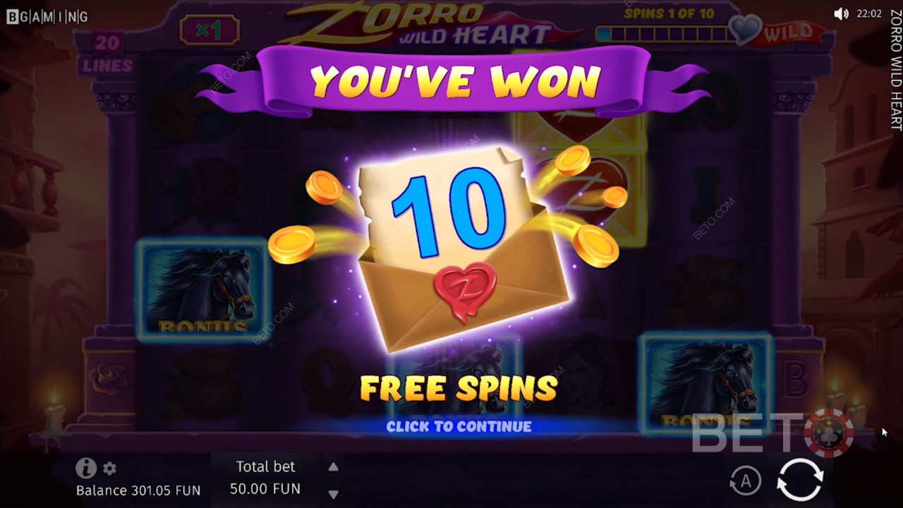 10 Gratis Spins i Zorro Wild Heart
