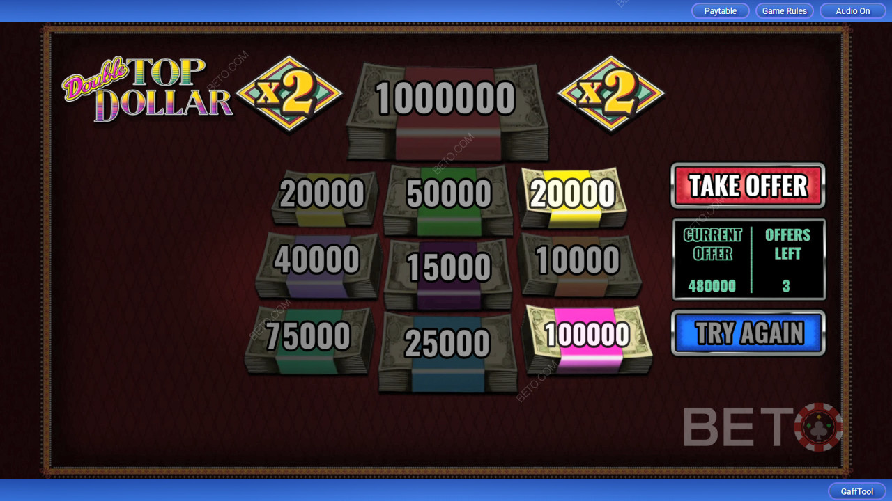 Vind 4.000 gange din indsats i Double Top Dollar spilleautomaten!