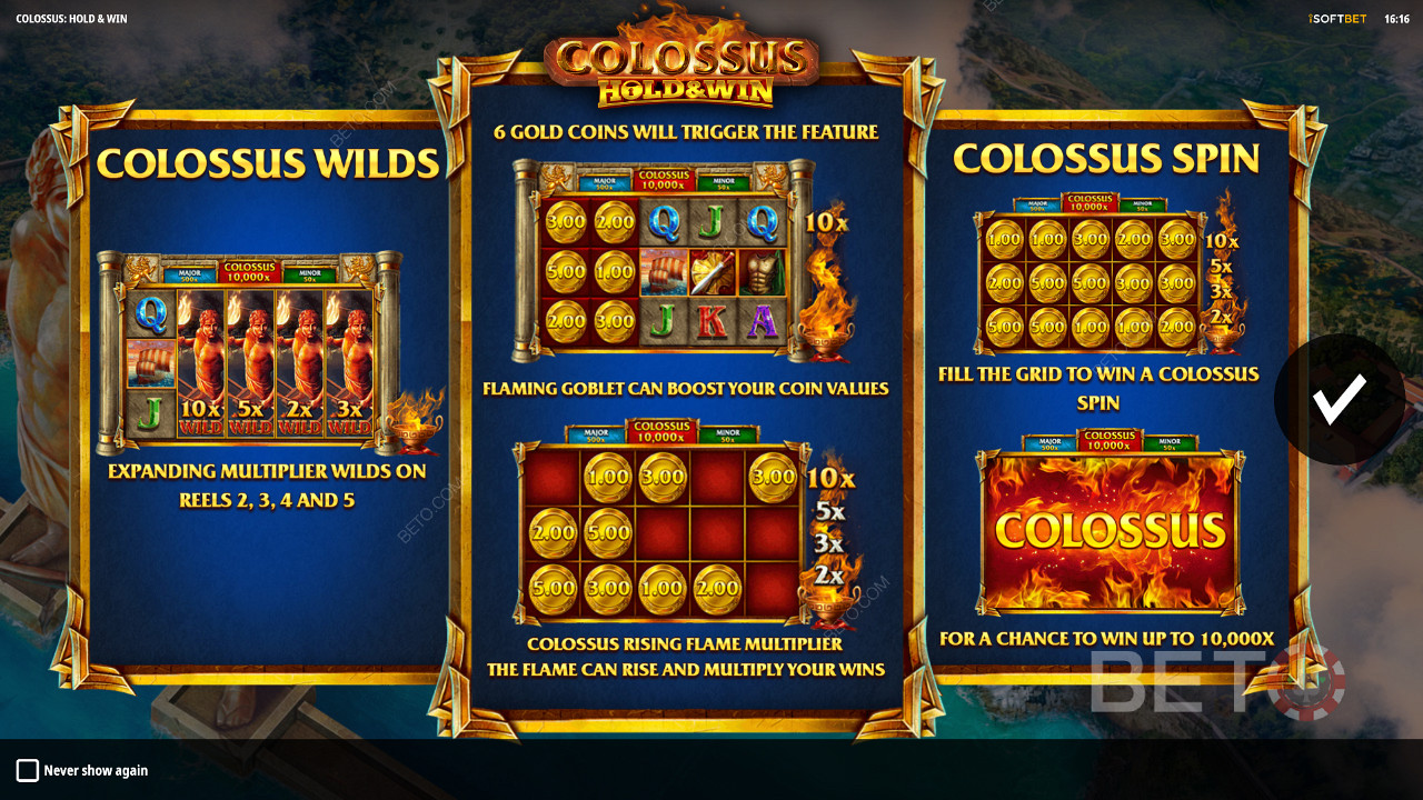 Nyd Colossus Wilds, Respins og Jackpots på Colossus: Hold and Win spillemaskinen