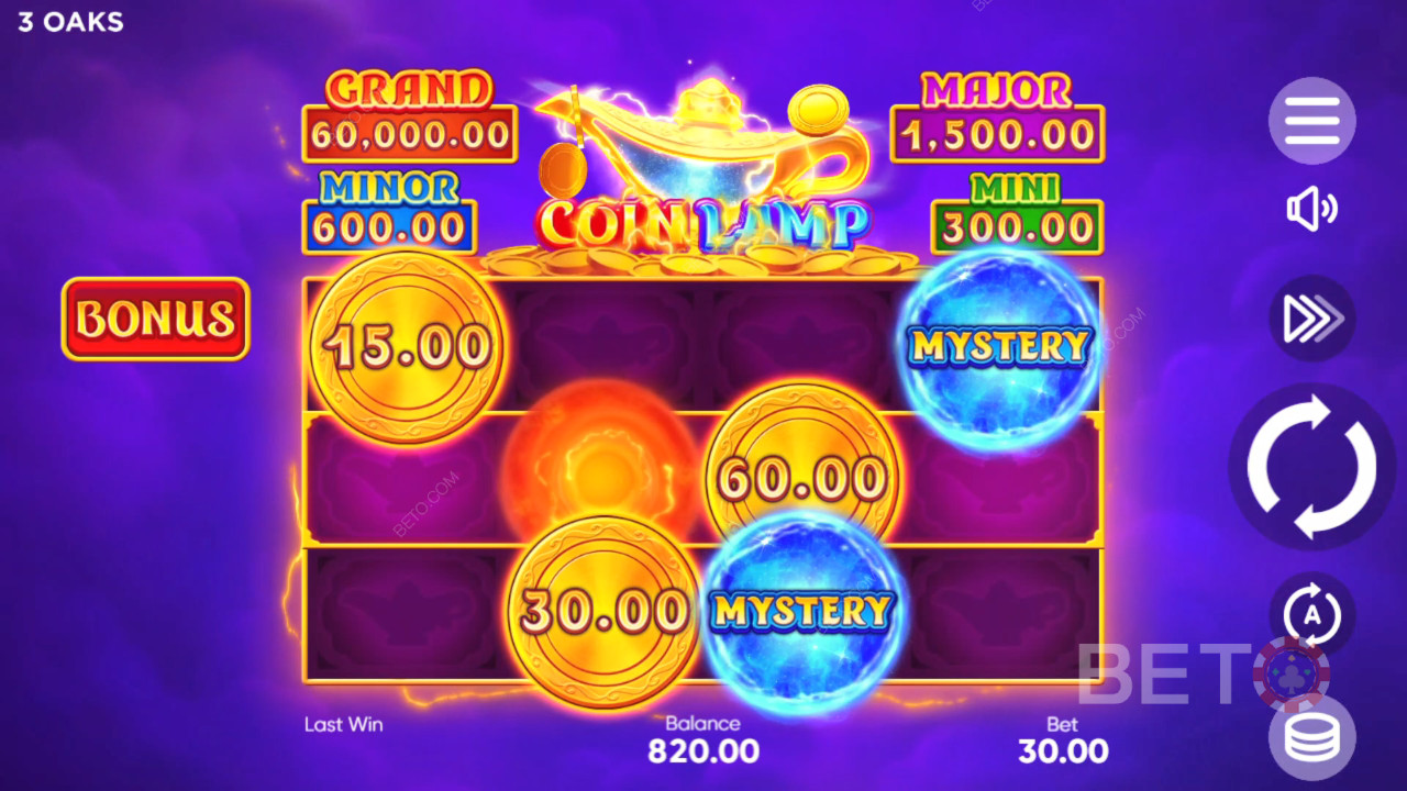 Sådan spiller du Coin Lamp fra 3 Oaks Gaming