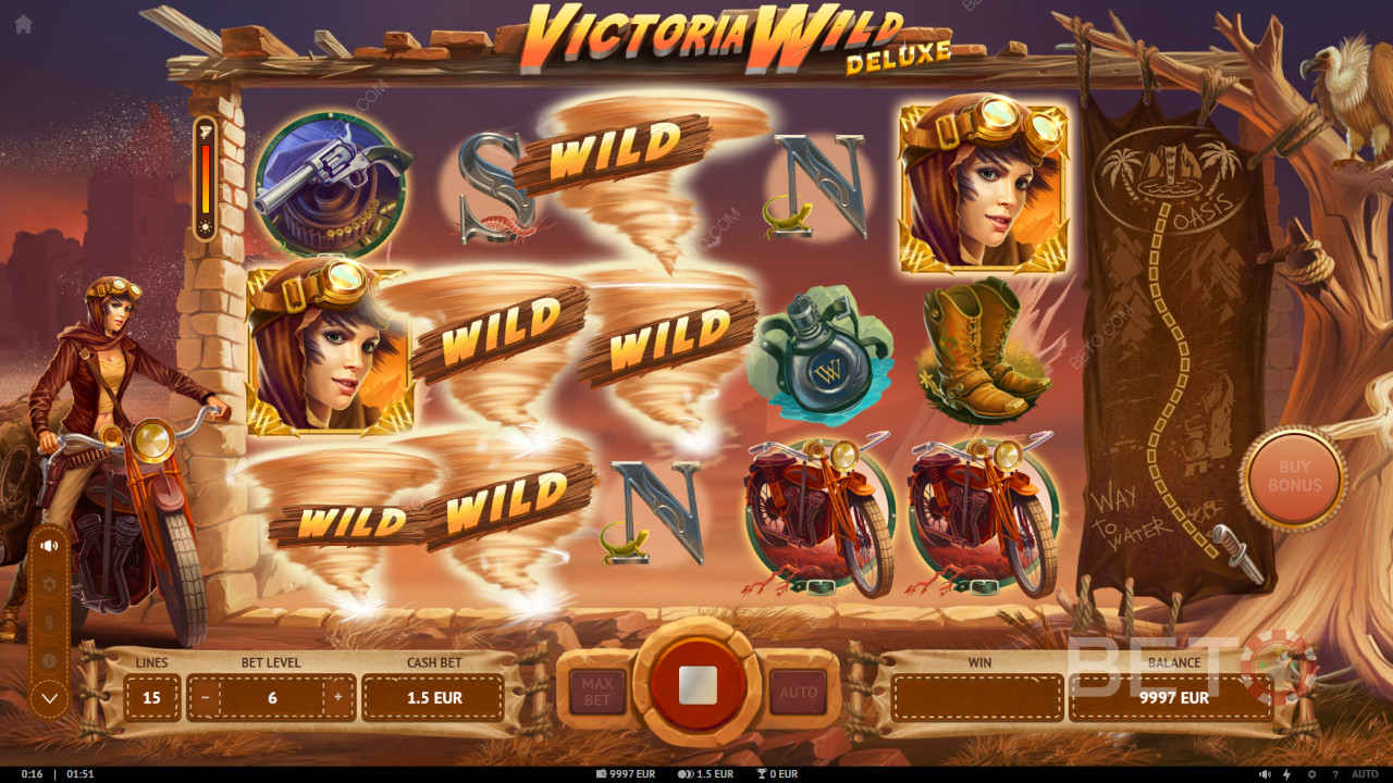 Tornado Wilds kan dukke op på ethvert spin og udløse Respins i Victoria Wild Deluxe-spillet