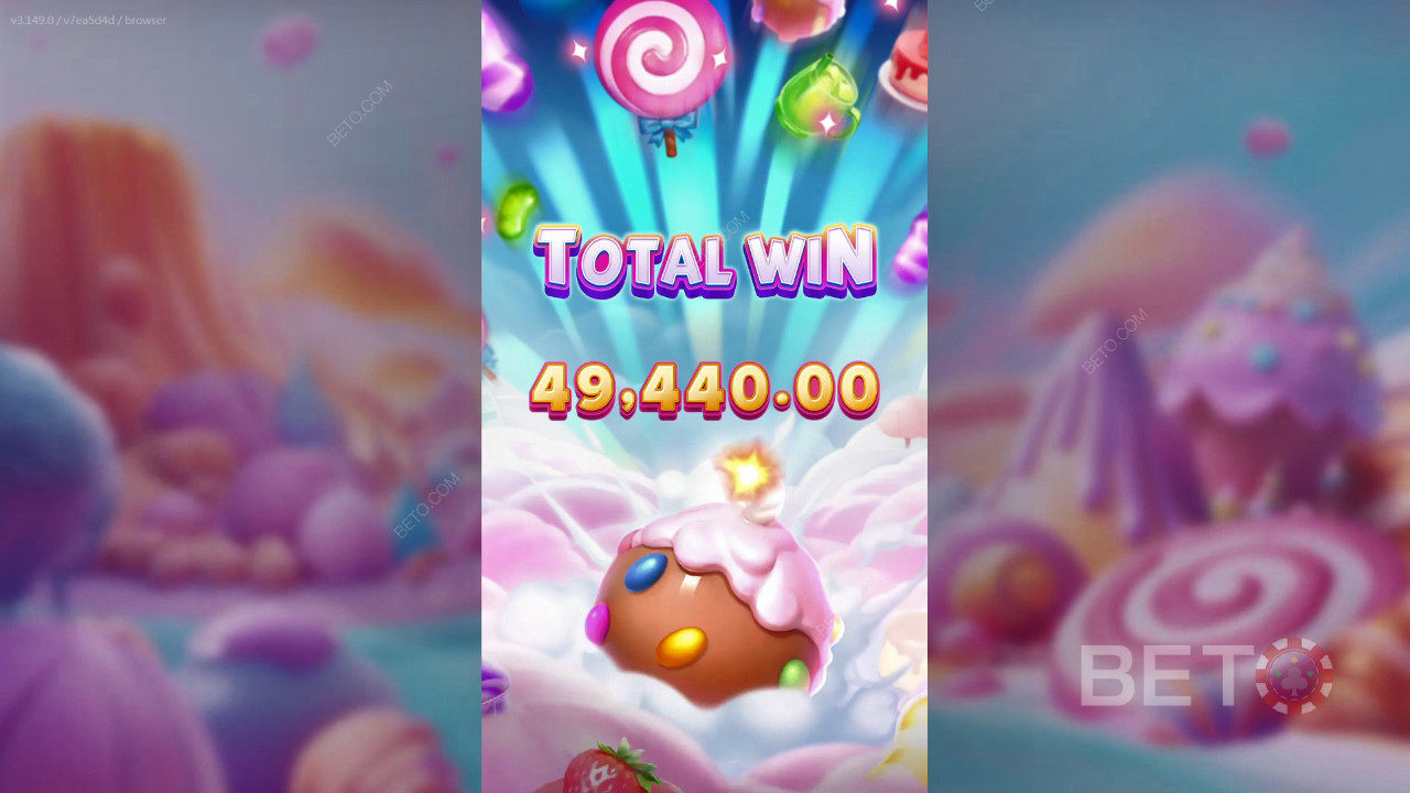 Vind 25.000x Din indsats i Pop Pop Candy 1000 Spilleautomat Online!