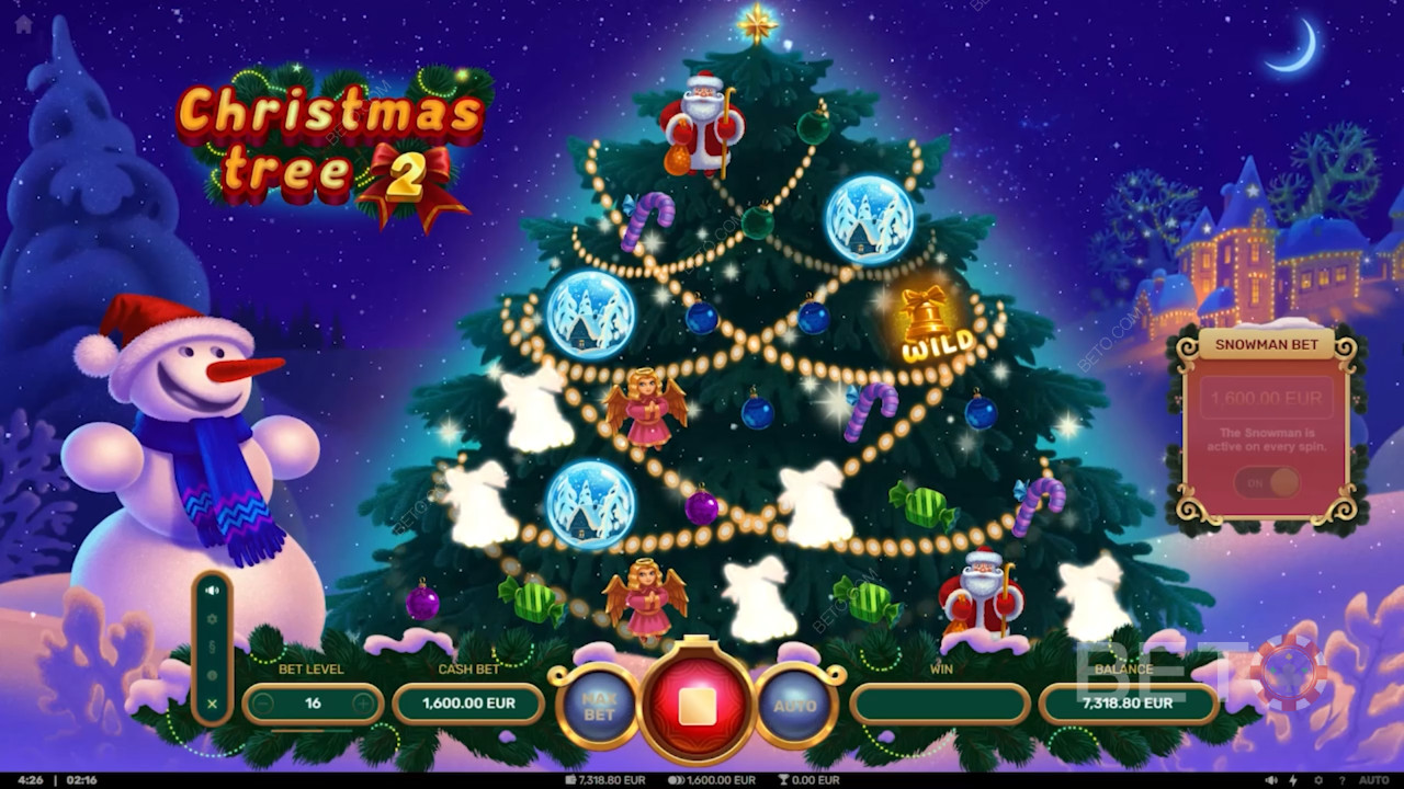 Få flotte gevinster i juletræs-spilleautomaten Christmas Tree 2